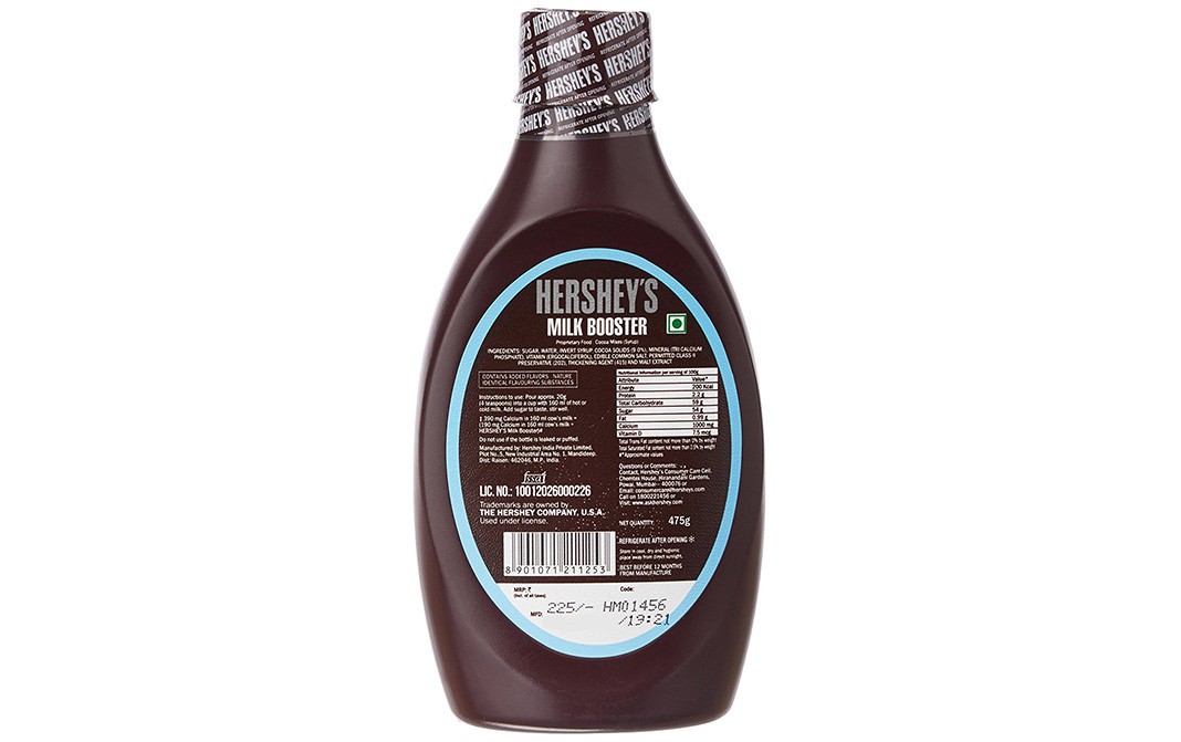 Hershey's Milk Booster Chocolate Flavour   Plastic Bottle  475 grams